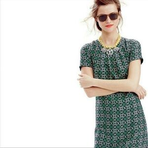 NWOT J. Crew 100% Silk Latticework Swoop Dress